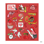 Red - Pop illustration colorful point paper deco sticker ver2