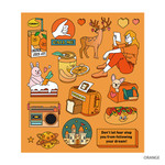 Orange - Pop illustration colorful point paper deco sticker ver2