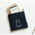 Usage example - Dailylike Embroidery rectangle fabric zipper pouch - Bichon