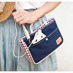 Daily love check pattern Cross body zipper bag with strap