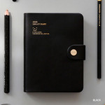Black - Monopoly 2020 Smiley dated daily diary with tray