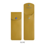 Olive - Monopoly Snap button pen case with elastic band holder ver.3