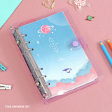 Star universe sky - Twinkle moonlight A6 6 ring dateless weekly diary planner