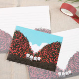 Camellia flower - DESIGN GOMGOM Colorful medium letter and envelope set