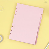 Pink - PAPERIAN Index loose-leaf binder paper 6-ring A5 size refill