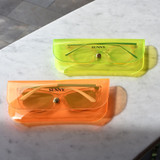 Usage example - Play obje Sunny neon clear PVC glasses pouch