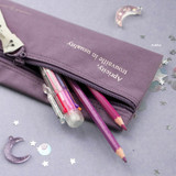 Purple - ICONIC Cottony flat zipper pencil case pouch