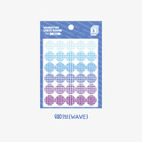 Wave - Wanna This Round check 13 mm deco sticker set of 3 sheets