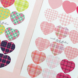 ICIEL Newtro large check heart paper sticker set