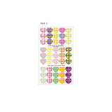 Mix 2 - ICIEL Newtro medium check heart paper sticker set