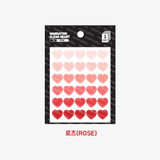 Rose - Heart medium clear sticker set of 3 sheets