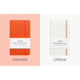Orange, Cream - Indigo 2022 Prism Slim Dated Monthly Diary Planner