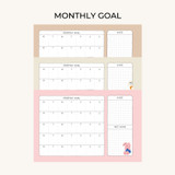Monthly goal - Dailylike My Buddy 6 Months Dateless Weekly Study Planner