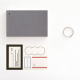 Composition - Indigo Storage Grid Flashcards Notepad With a Metal Ring
