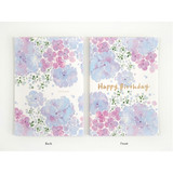 Front and Back - Sosohada Flowers Happy Birthday Card with Envelope