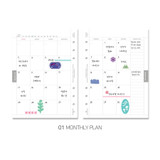 Monthly plan - Second Mansion Planner paper Refills for A5 6 ring binder