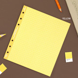 Yellow - Second Mansion Color Grid 6-ring A6 notebook Paper Refills