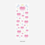 Pink heart - Real Love Heart and Clover Slim Sticker