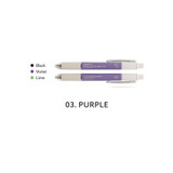 Purple - Smooth Apricity 3 Colors in 1 Ballpoint Pen 0.38mm