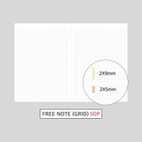 Free note(grid) - O-check One Ordinary Day Dateless Monthly Diary Planner