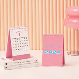 Pink - 2024 Daily Habit Mini Monthly Standing Flip Desk Calendar