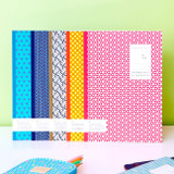 Geometric pattern lined notebook large