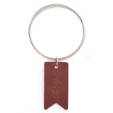 leather label key ring brown