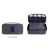 Classic navy - Pattern travel pouch bag for underwear and bra 