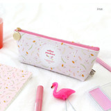Pink - Willow story pattern big zipper pencil case
