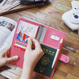 Hot pink - Travel RFID blocking long passport case