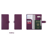 Purple - Travel RFID blocking long passport case