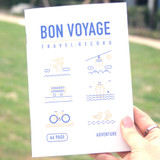 Bon voyage travel record planner note