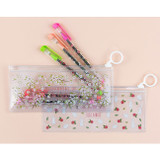 Pattern bling clear zip lock small pouch