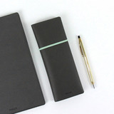 Gray - Fenice Office pencil case with elastic band