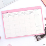Pink - Schedule manager undated monthly desk planner