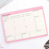 Pink - Schedule manager undated weekly desk planner