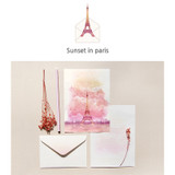 Sunset in paris - My story letter paper and envelope set with stickers 