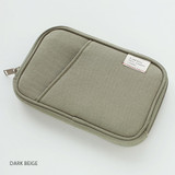 Dark beige - Travel pocket zip around wallet