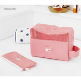 Indian pink - Travel toiletry bag and toothbrush pouch set 