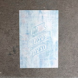 I love you message postcard