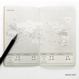 World map - O-check Light travel daily planner notebook