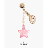 Pink - Second mansion Twinkle star acrylic key ring clip holder