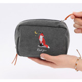 Zipper pouch - Wanna This Tailorbird embroidered daily makeup pouch bag ver3