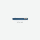 Retro blue - Byfulldesign Oxford single zipper pencil case pouch ver4