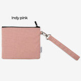 Indi pink - Dailylike Oxford cotton flat zipper pouch with a strap
