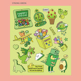Strong green - Ardium Pop illustration colorful point paper sticker ver3