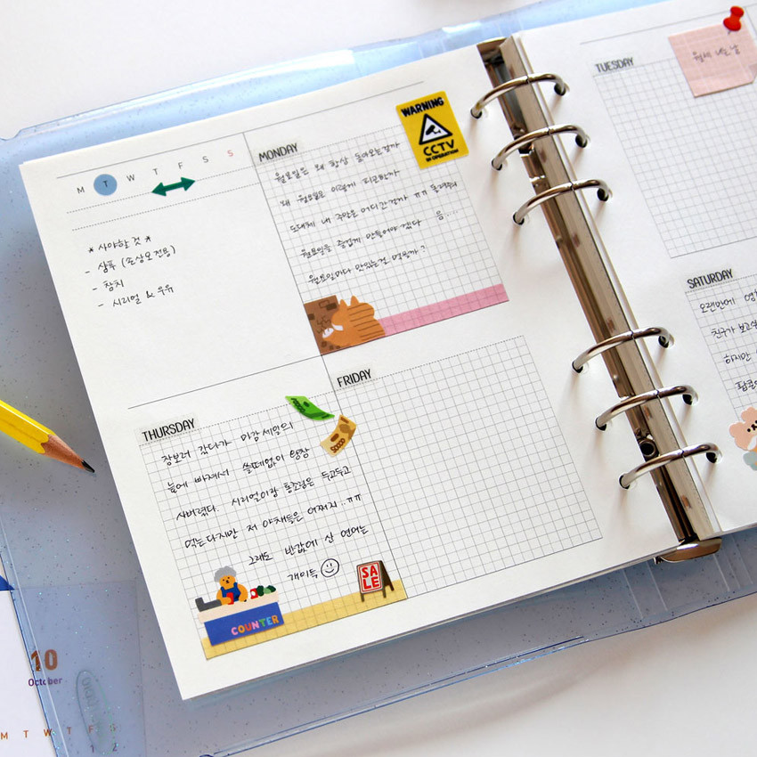 Jam Studio Weekly planner wide A6 6 ring paper refill set