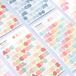 PLEPLE Alphabet gradation paper deco sticker sheet
