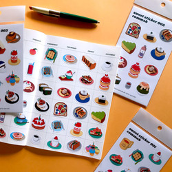 Design comma-B Sweet dessert illustration paper sticker