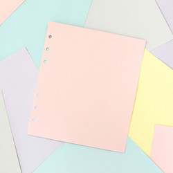 Pastel colored 6-ring A6 wide blank notebook refills set